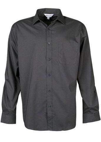 Aussie Pacific Men's Mosman Long Sleeve Shirt 1903l Corporate Wear Aussie Pacific Black XXS 